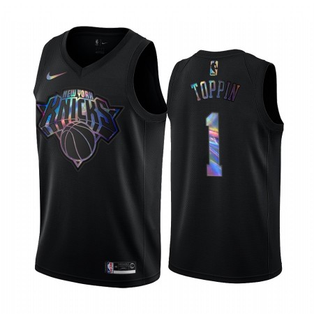 Män New York Knicks Tröja Obi Toppin 1 Iridescent HWC Collection Swingman